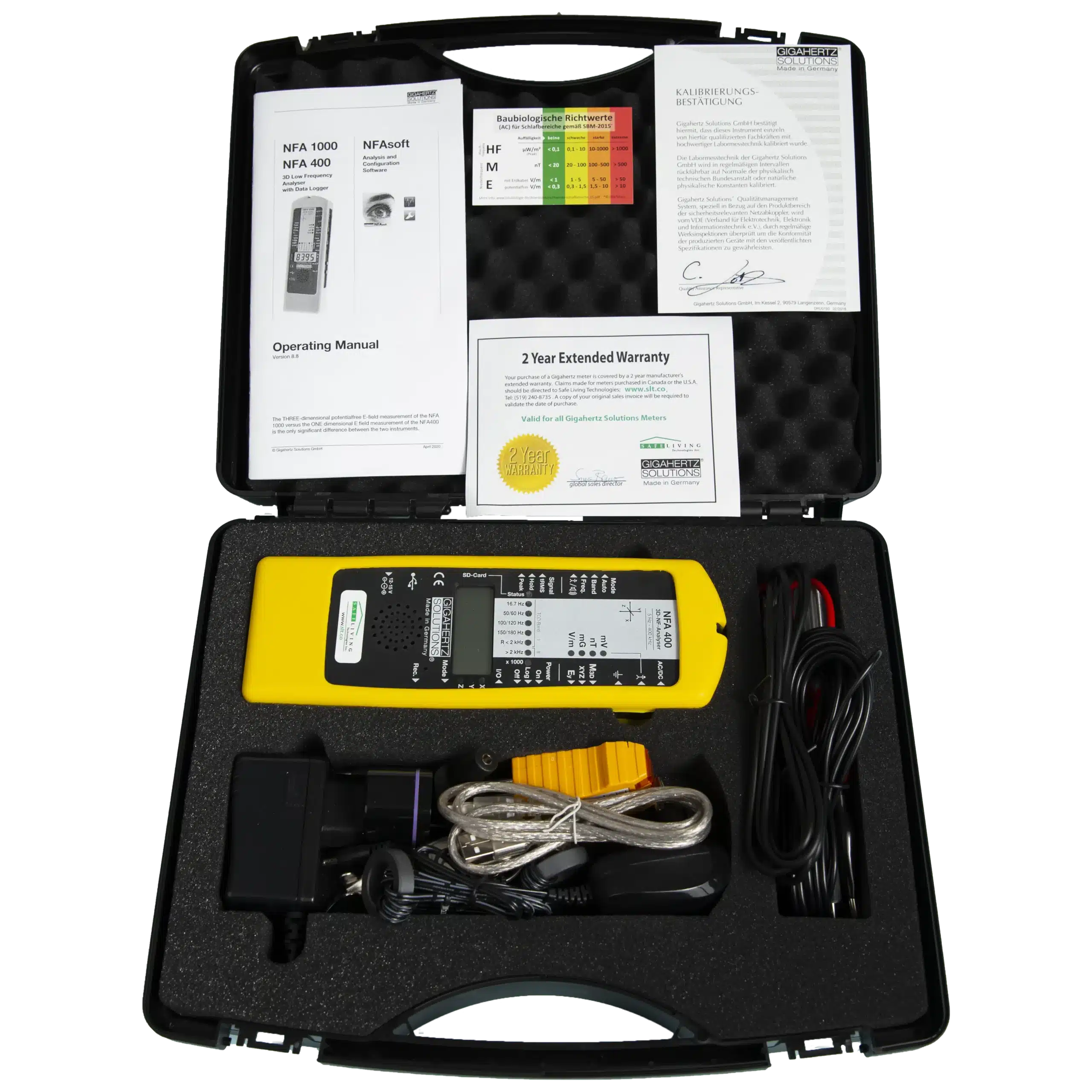 Gigahertz Solutions Professional EMF Meter NFA400 Components