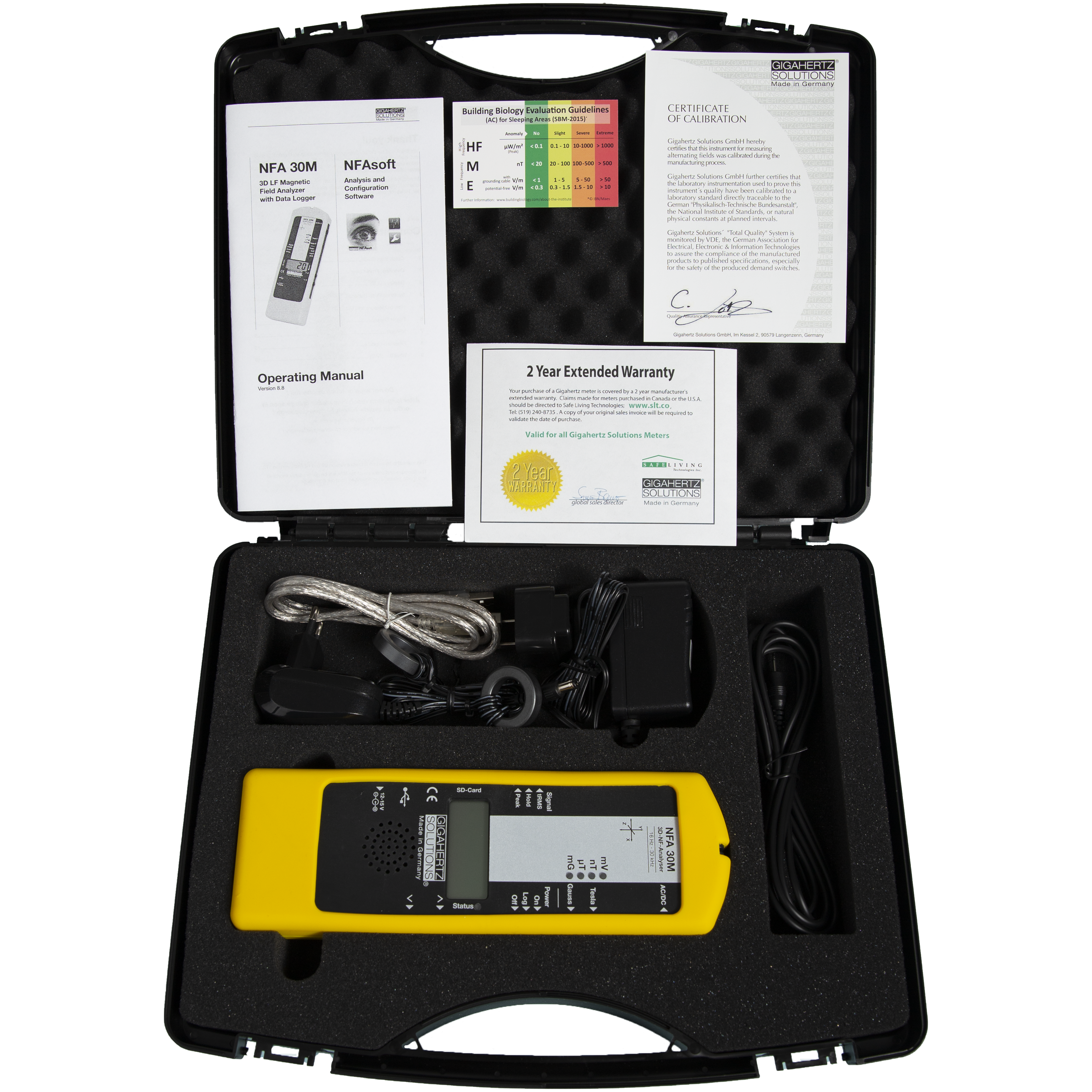 Gigahertz Solutions 3 Axis Professional Gaussmeter NFA30M Components