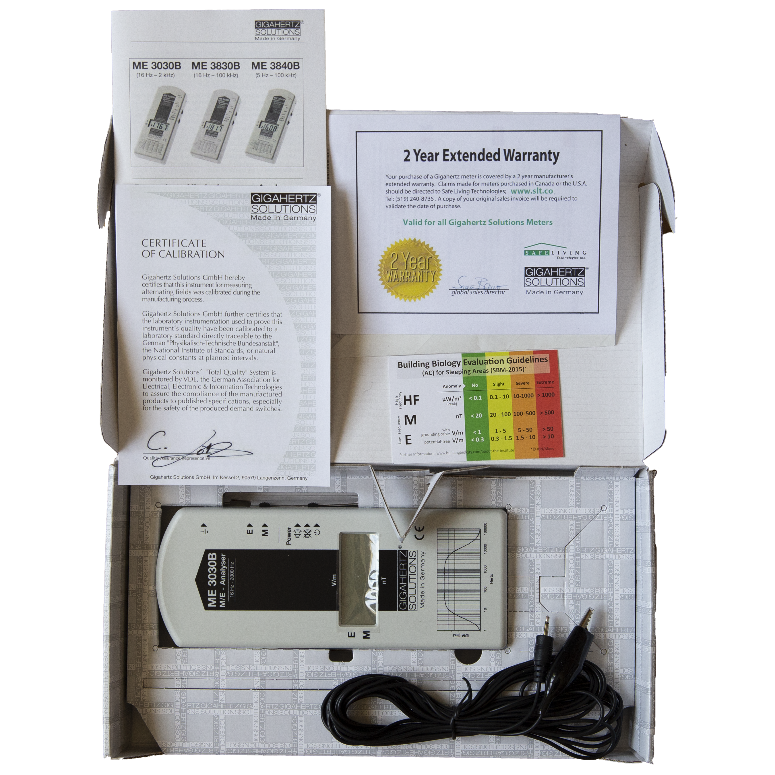 Gigahertz Solutions EMF Meter ME3030B Components