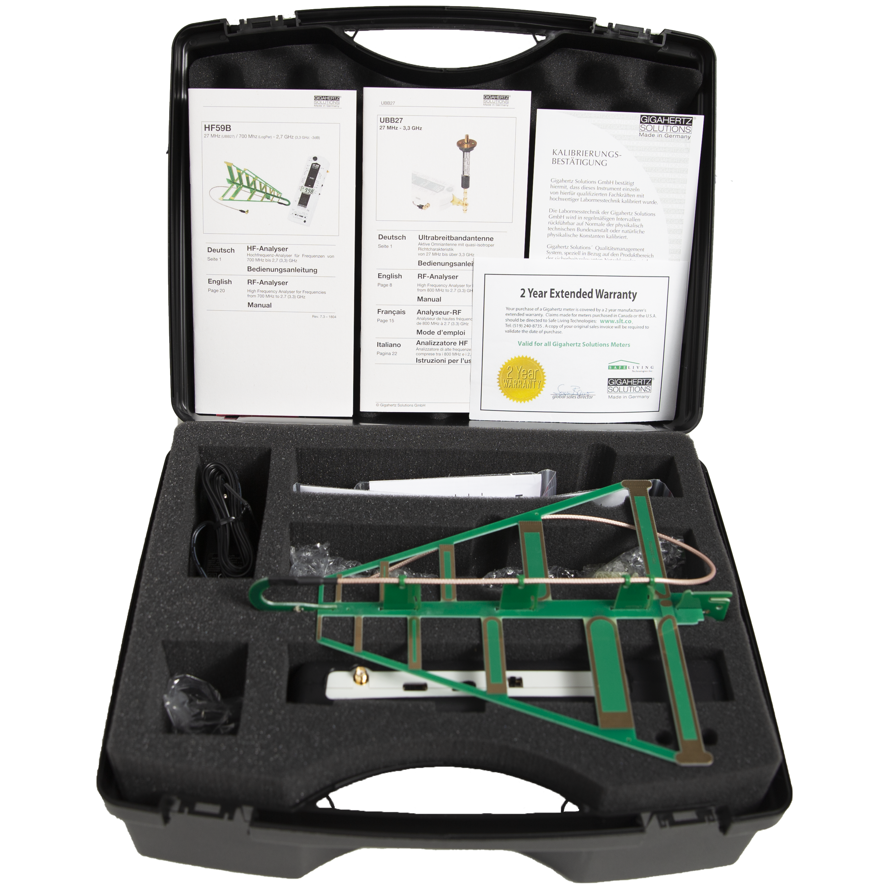 Gigahertz Solutions HFE59B RF Meter Kit Open Case