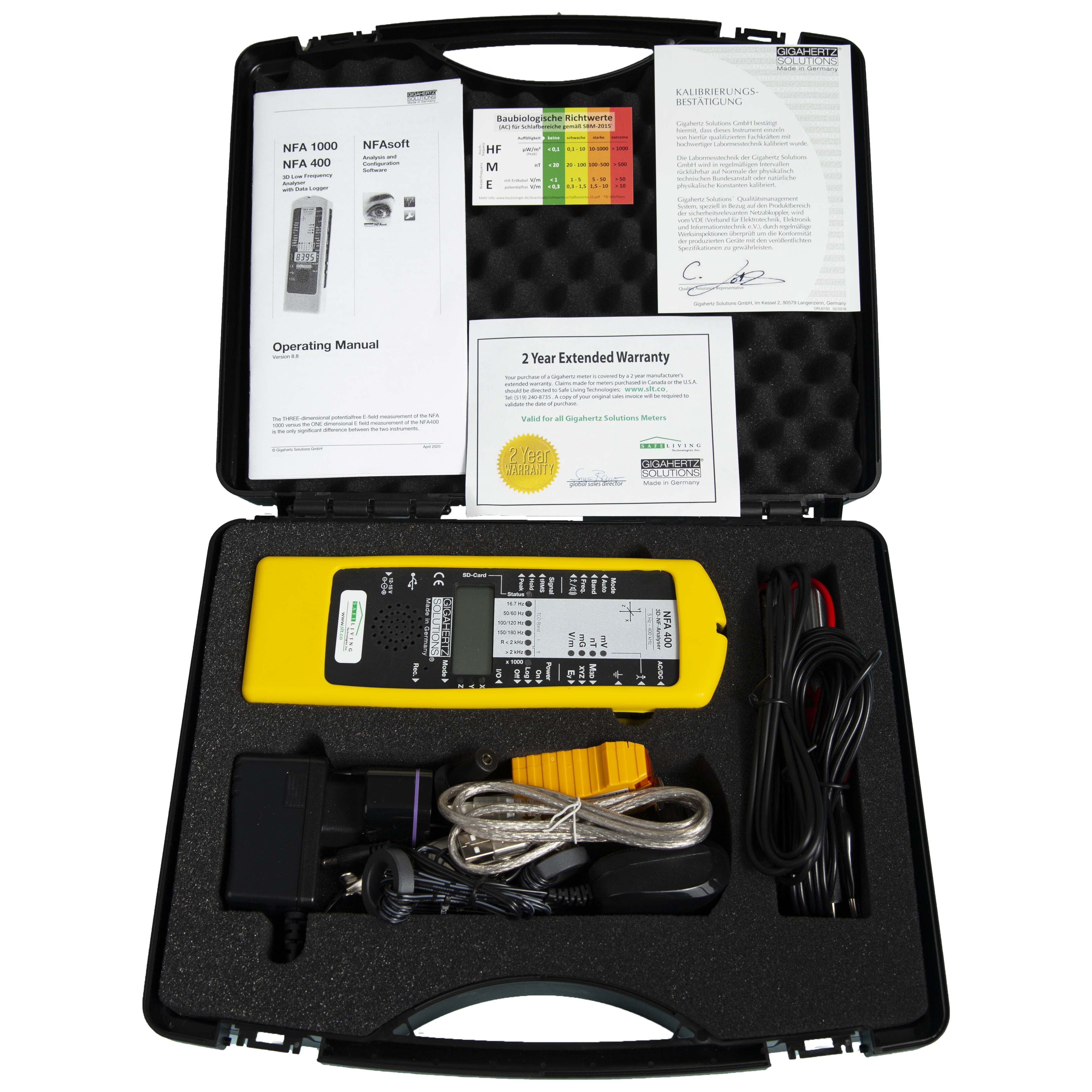 Gigahertz Solutions Professional EMF Meter NFA400 Components