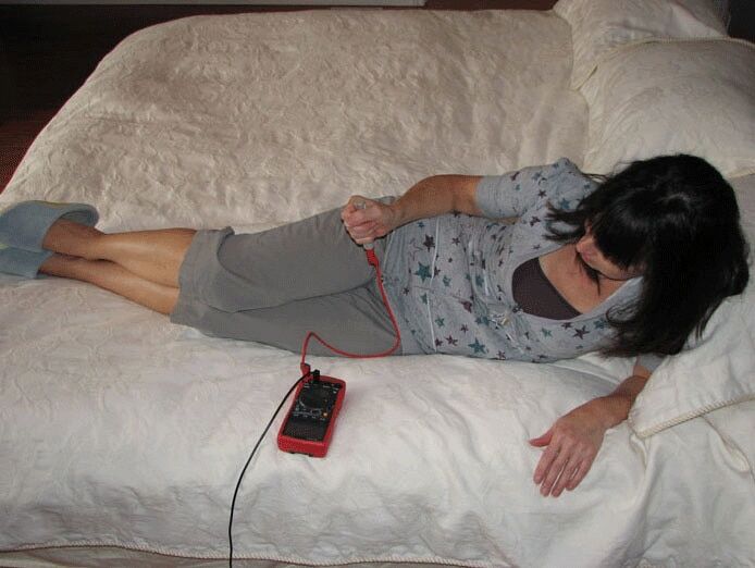 Body Voltage Home Test Kit In Use