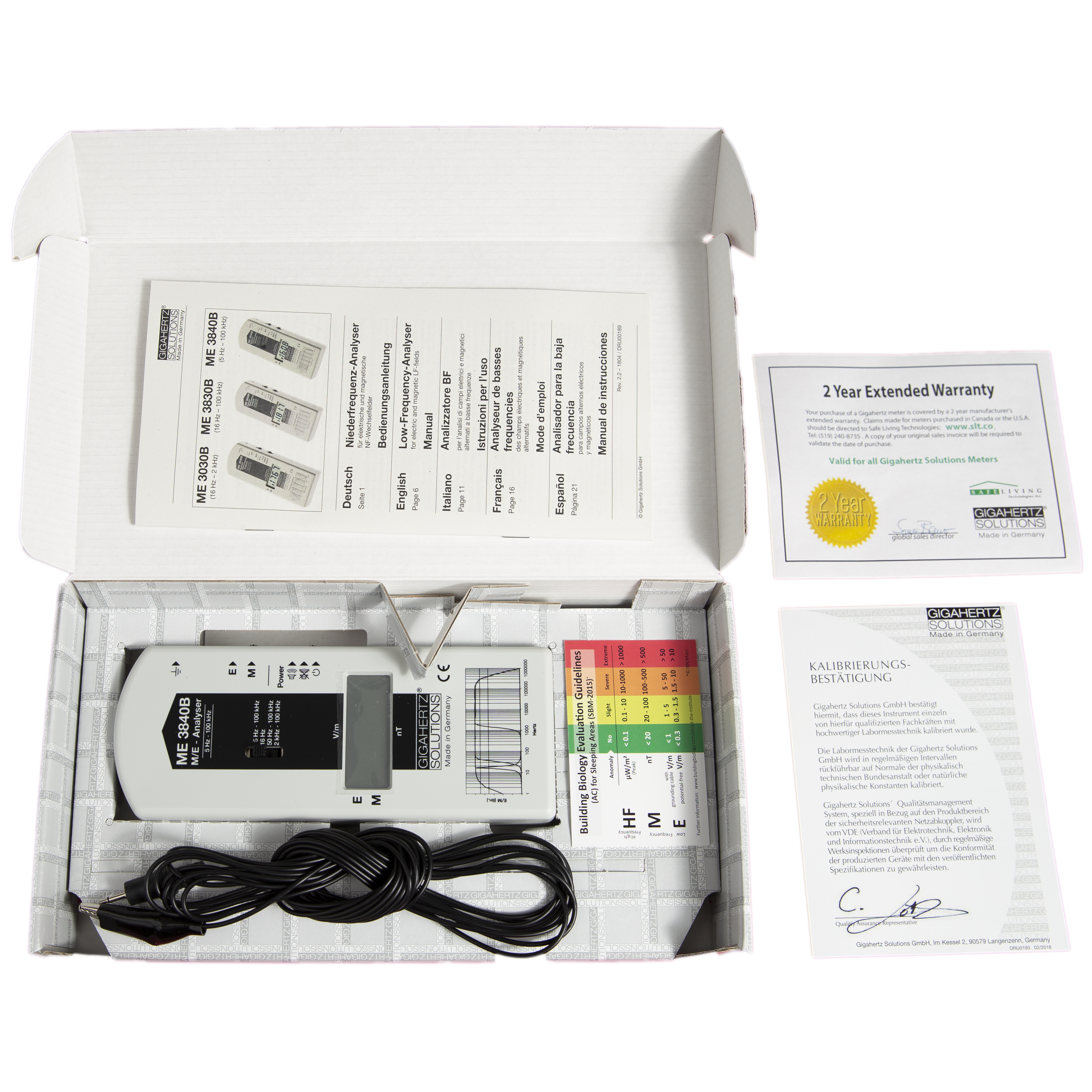 Gigahertz Solutions EMF Meter ME3840B Components